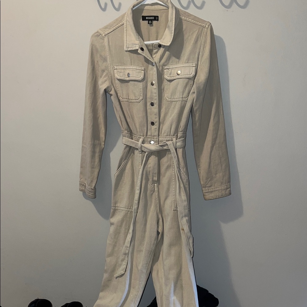 Missguided+ Tan Jumpsuit